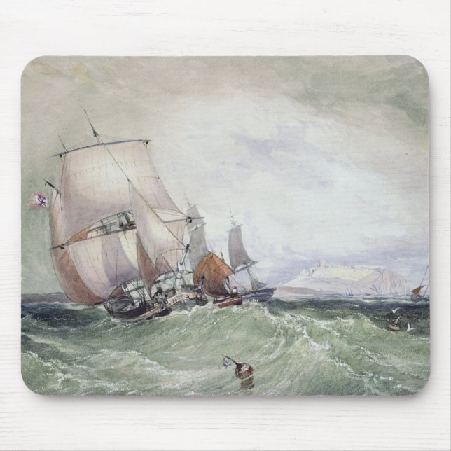 Tapis De Souris Vue de Scarborough, avec Collier Brig (Devant)