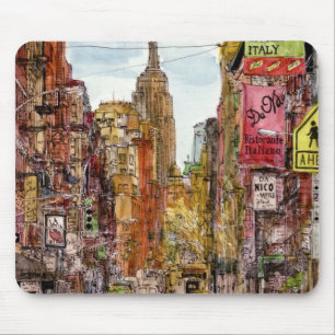 Tapis De Souris Vue des destinations   New York City de la peu