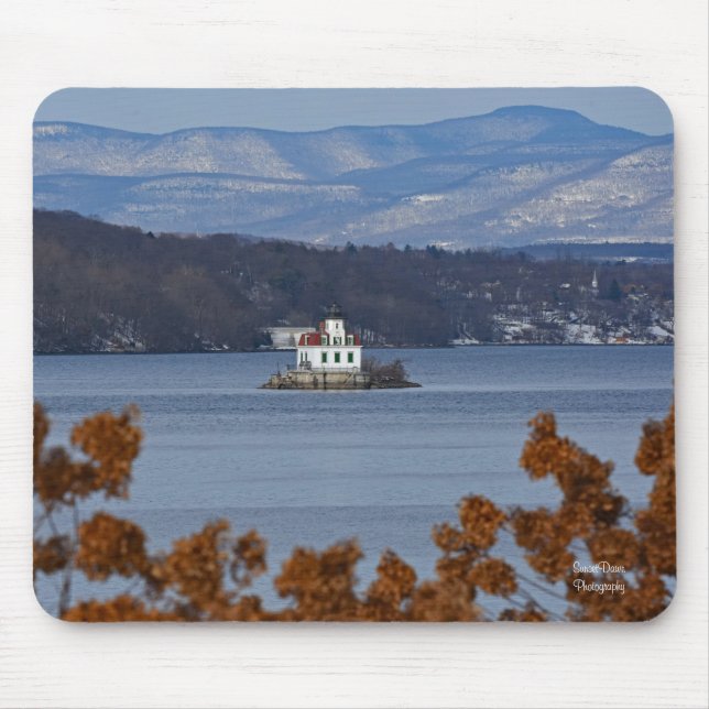 Tapis De Souris Vue d'hiver du phare d'Esopus Meadows (Devant)