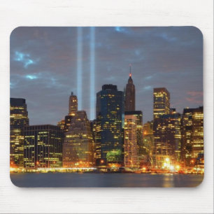 Tapis De Souris Vue d'horizon de ville dans la nuit