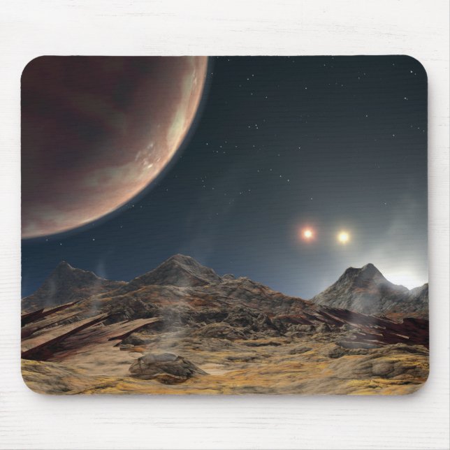 Tapis De Souris Vue d'une lune hypothétique en orbite (Devant)