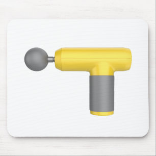 Tapis De Souris Vue latérale d'un pistolet de massage jaune
