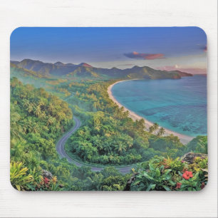 Tapis de souris Vue Montagneuse de Plage Tropicale