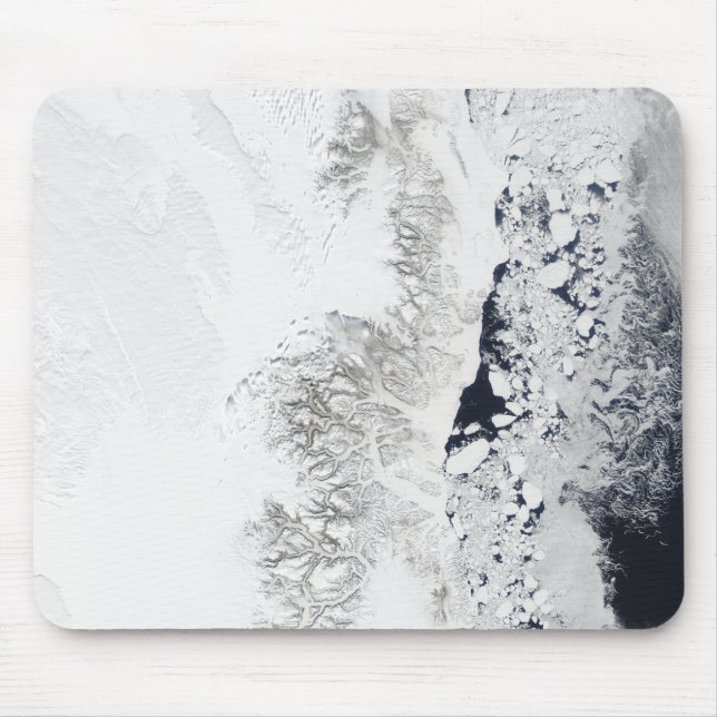 Tapis De Souris Vue satellite de la côte est de Greenlan (Devant)