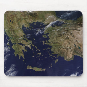 Tapis De Souris Vue satellite de la Grèce et de la Turquie