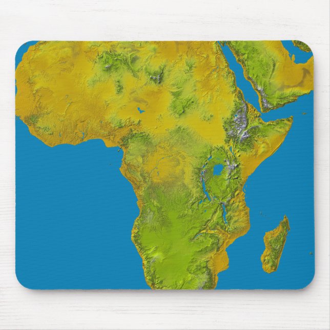Tapis De Souris Vue topographique de l'Afrique (Devant)
