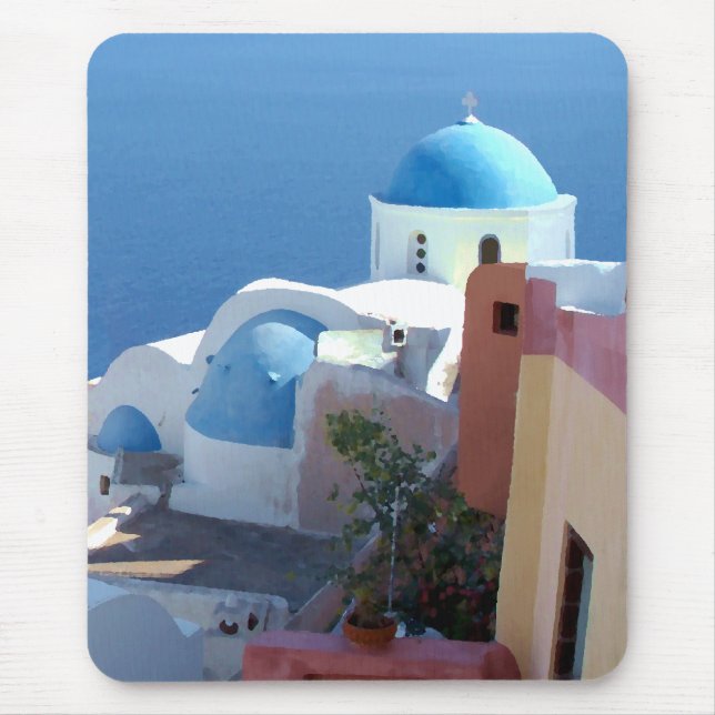 Tapis De Souris Vues d'église à Santorin, Grèce (Devant)