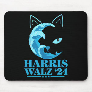 Tapis De Souris W 24 Blue Wave Of Cat Ladies Vote Pour Kamala