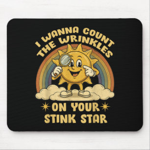 Tapis De Souris W Compte Les Rides Sur Stink Star Drôle Arc-en-cie