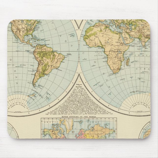Tapis De Souris W, E Hemisphères (Devant)