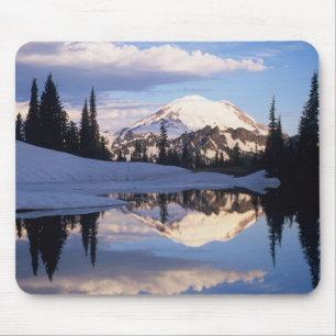 Tapis De Souris WA, Mt Rainier NP, Mt Rainier et nuages