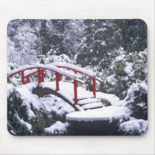 Tapis De Souris WA, Seattle, Pont de lune et étang après l'hiver