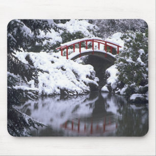 Tapis De Souris WA, Seattle, Pont de lune et étang après l'hiver 2