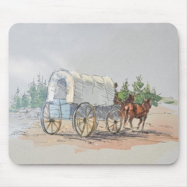 Tapis De Souris WAGON COUVERT par SHARON SHARPE (Devant)