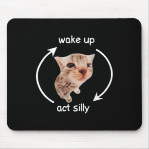 Tapis De Souris Wake Up Act Silly _ Pleurant Mème de chat banane