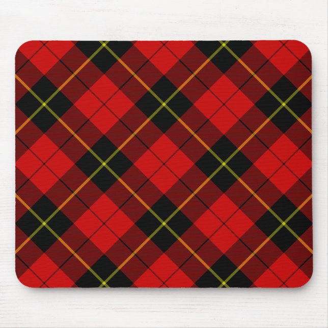 Tapis De Souris Wallace tartan rouge noir plaid (Devant)