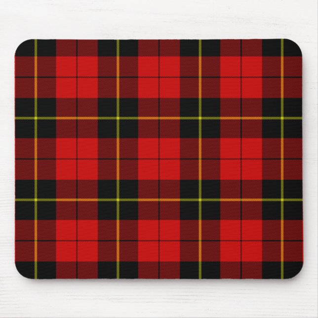 Tapis De Souris Wallace tartan rouge noir plaid (Devant)