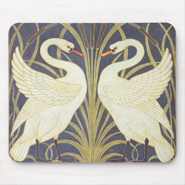 Tapis De Souris Walter Crane Swan, Rush And Iris Art Nouveau (Devant)