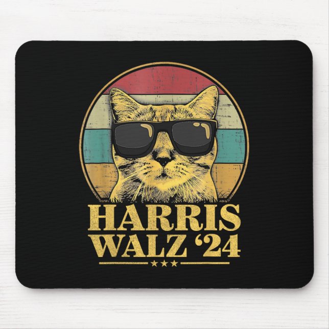 Tapis De Souris Waltz 2024 Election Cat Lady Kamala Harris Tim Wal (Devant)