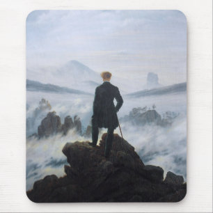 Tapis De Souris Wanderer au-dessus de la mer de brouillard (par C.