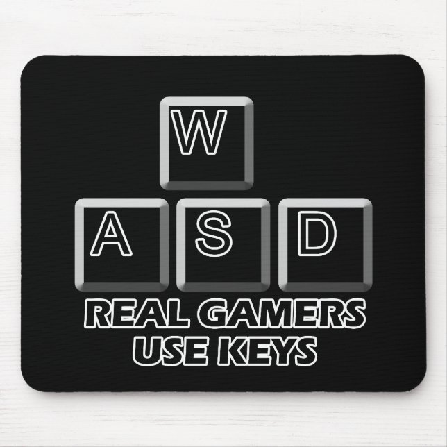 Tapis De Souris WASD - Vraies clés d'utilisation de Gamers (Devant)