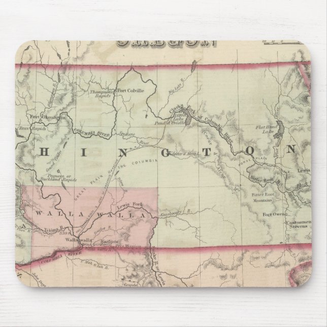 Tapis De Souris Washington et Oregon, Idaho et Montana (Devant)
