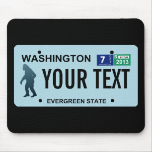 Tapis De Souris Washington Sasquatch License Plate