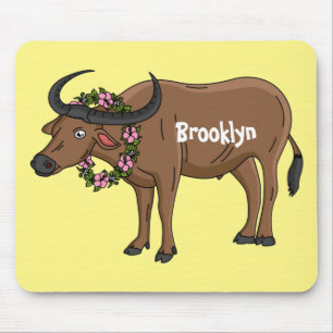 Tapis De Souris Water buffalo with flowers