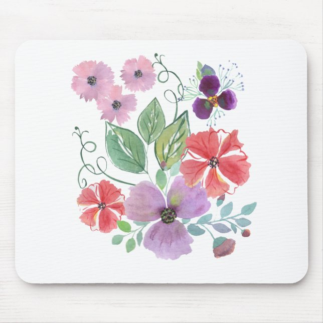 Tapis De Souris Watercolor flowers (Devant)