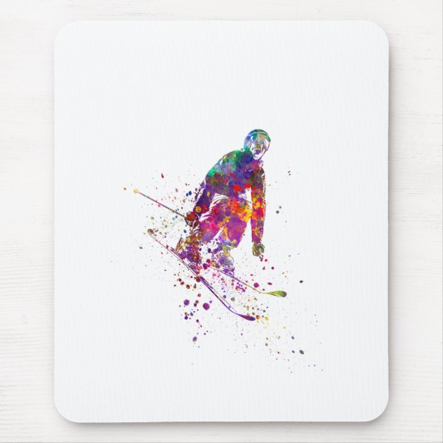 Tapis De Souris watercolor skier (Devant)