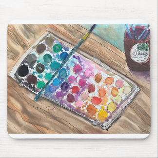 Tapis De Souris Watercolorpainting et café