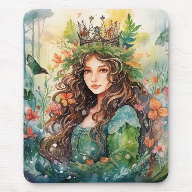 Tapis De Souris Watercolour Forest Princess (Devant)