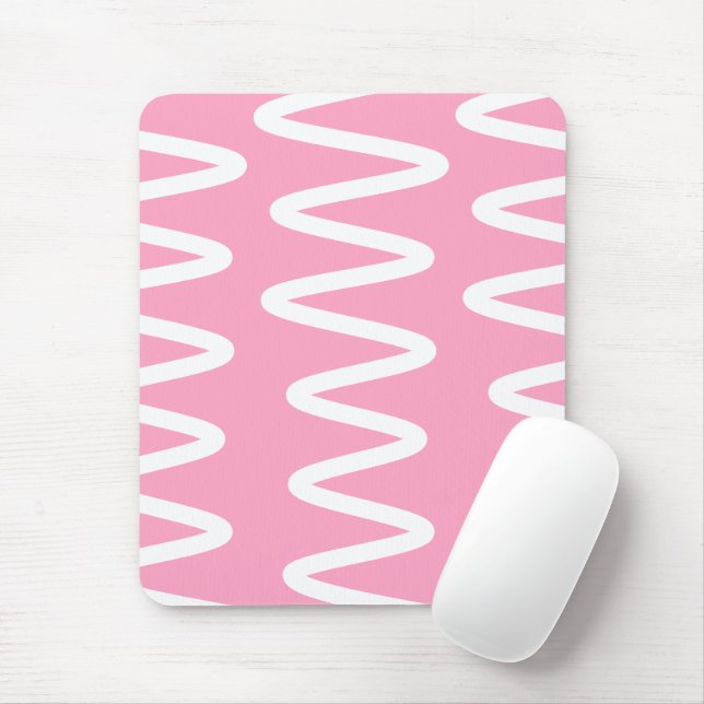Tapis de souris Wave No. 6 (Rose flamant) (Avec souris)