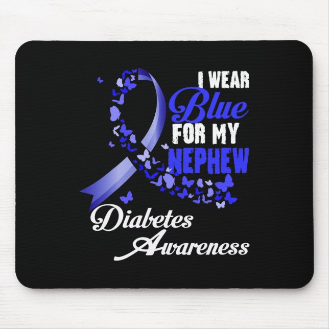 Tapis De Souris Wear Blue For My Nephew T1d Diabetes Awareness Blu (Devant)