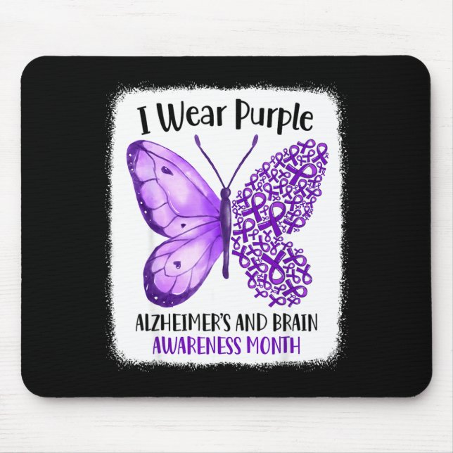 Tapis De Souris Wear purple alzheimer's and brain awareness month (Devant)