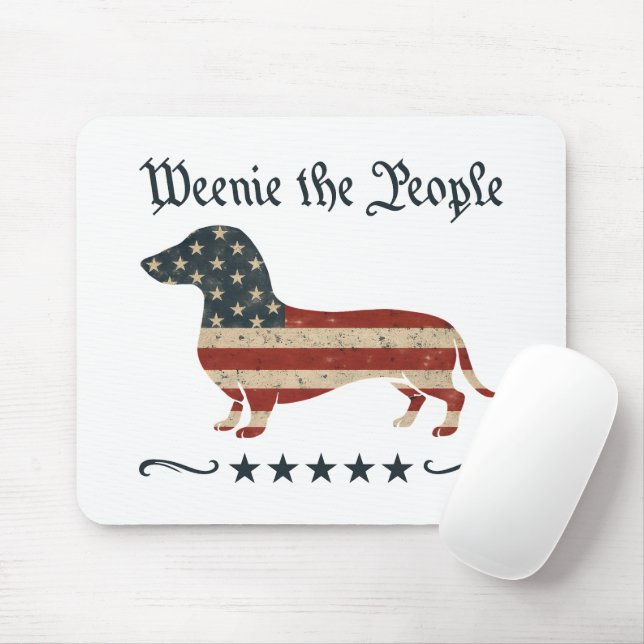 Tapis De Souris Weenie Le Peuple Dachshund 4 juillet (Avec souris)