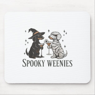 Tapis De Souris Weenies Éffrayantes rétro Halloween Dachshund Éffr