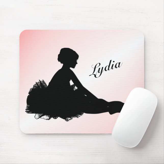 Tapis De Souris Weight Ballerina Personnalisé w Nom Rose (Avec souris)