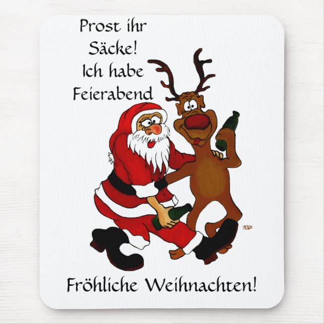 Tapis De Souris Weihnachtsmann mit Elch (Devant)