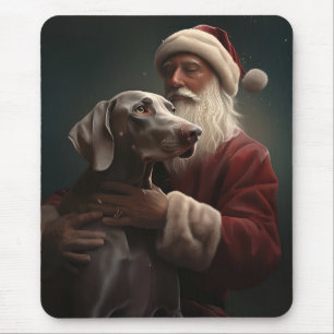 Tapis De Souris Weimaraner avec Noël Festif du Père Noël