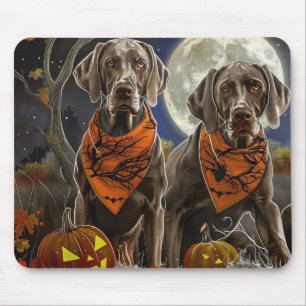 Tapis De Souris Weimaraner Halloween Éffrayant