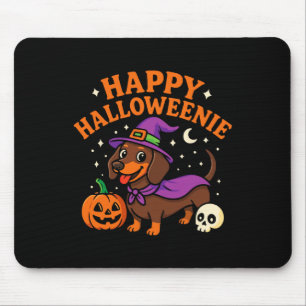Tapis De Souris Weiner Chien Sorcière Happy Halloweenie mignonne H