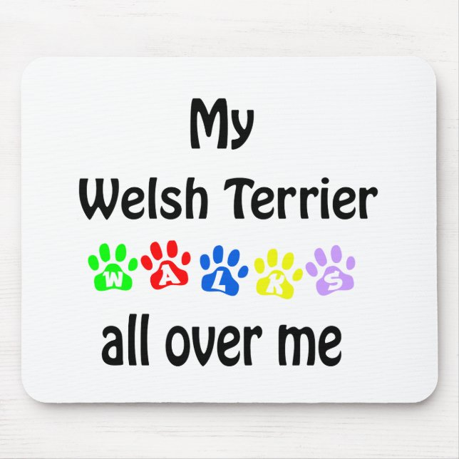 Tapis De Souris Welsh Terrier Walks Design (Devant)