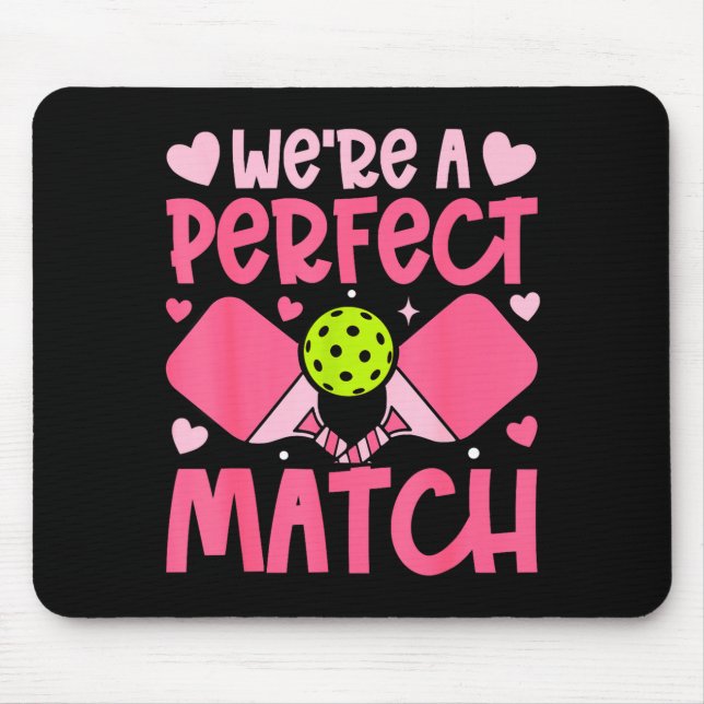 Tapis De Souris We're A Match Ckleball Couple Paddle Hearts Valent (Devant)