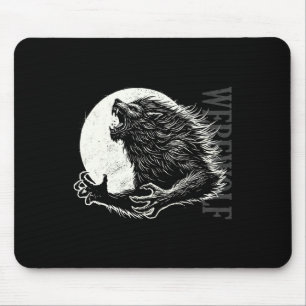 Tapis De Souris Werewolf Pleine lune Monster Déplaisant Halloween