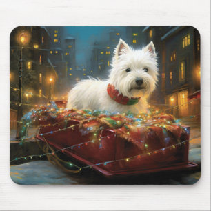 Tapis De Souris West Highland White Terrier Festif de Noël