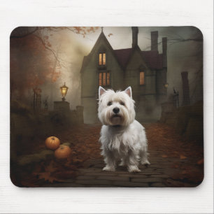 Tapis De Souris West Highland White Terrier Halloween effrayant