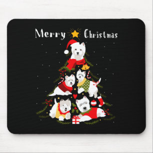 Tapis De Souris West Highland White Terrier Westie Sapin de Noël 