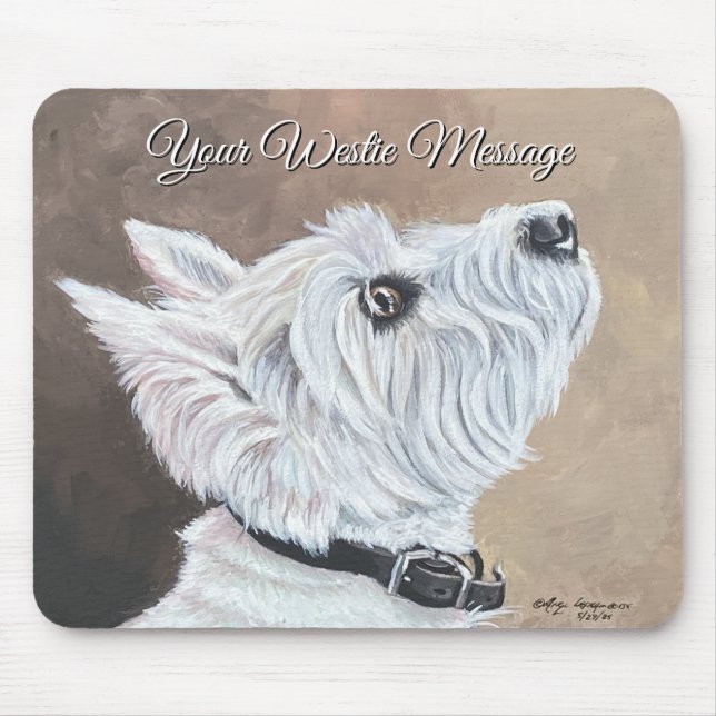 Tapis De Souris Westie Recherche vers le profil B (Devant)