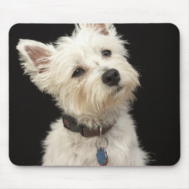Tapis De Souris Westie (West Highland terrier) avec col (Devant)